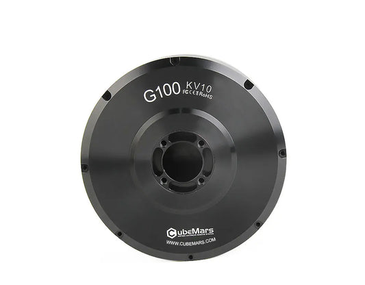 CubeMars G100 KV10 Gimbal Motor, CubeMars G100 KV10 gimbal motor: 24V, 3Nm torque (7.7Nm peak), large center hole, ideal for high-torque gimbal radar applications.