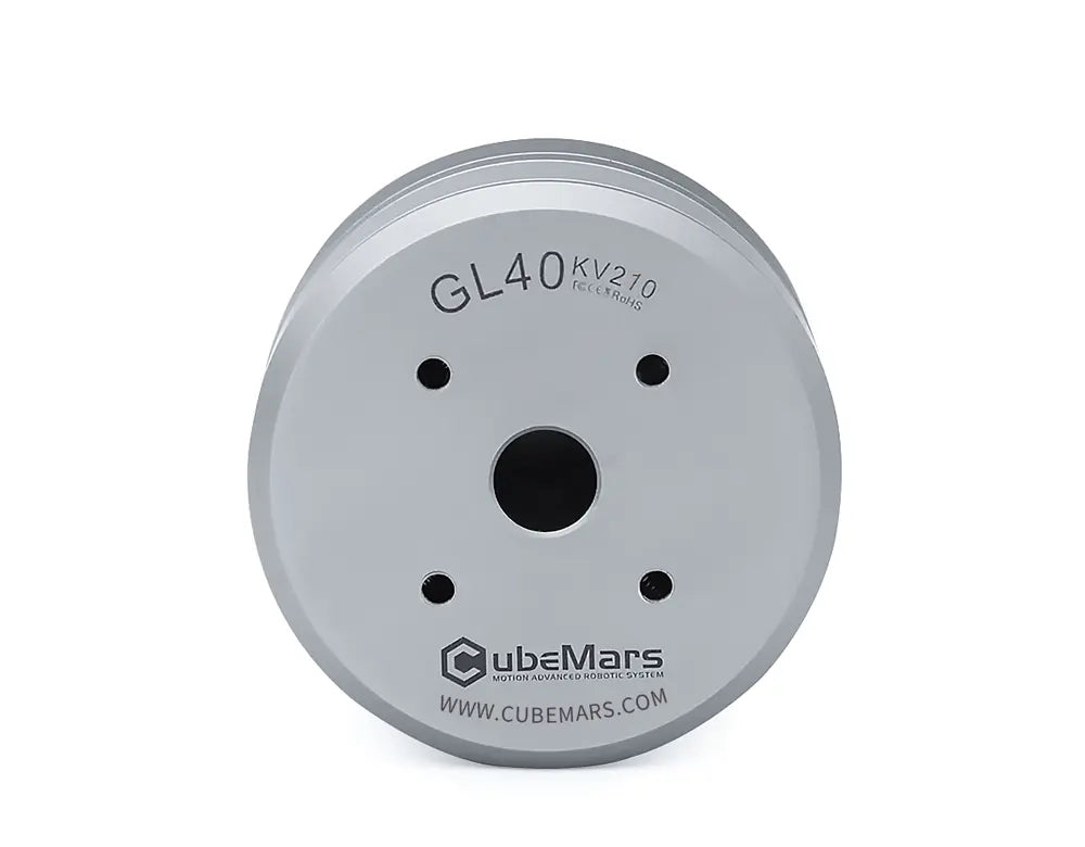 CubeMars GL40 KV70 Brushless Gimbal Motor, CubeMars GL40 KV210 brushless motor: 16V, 0.25Nm torque, IP45 waterproof, 8mm hollow shaft.