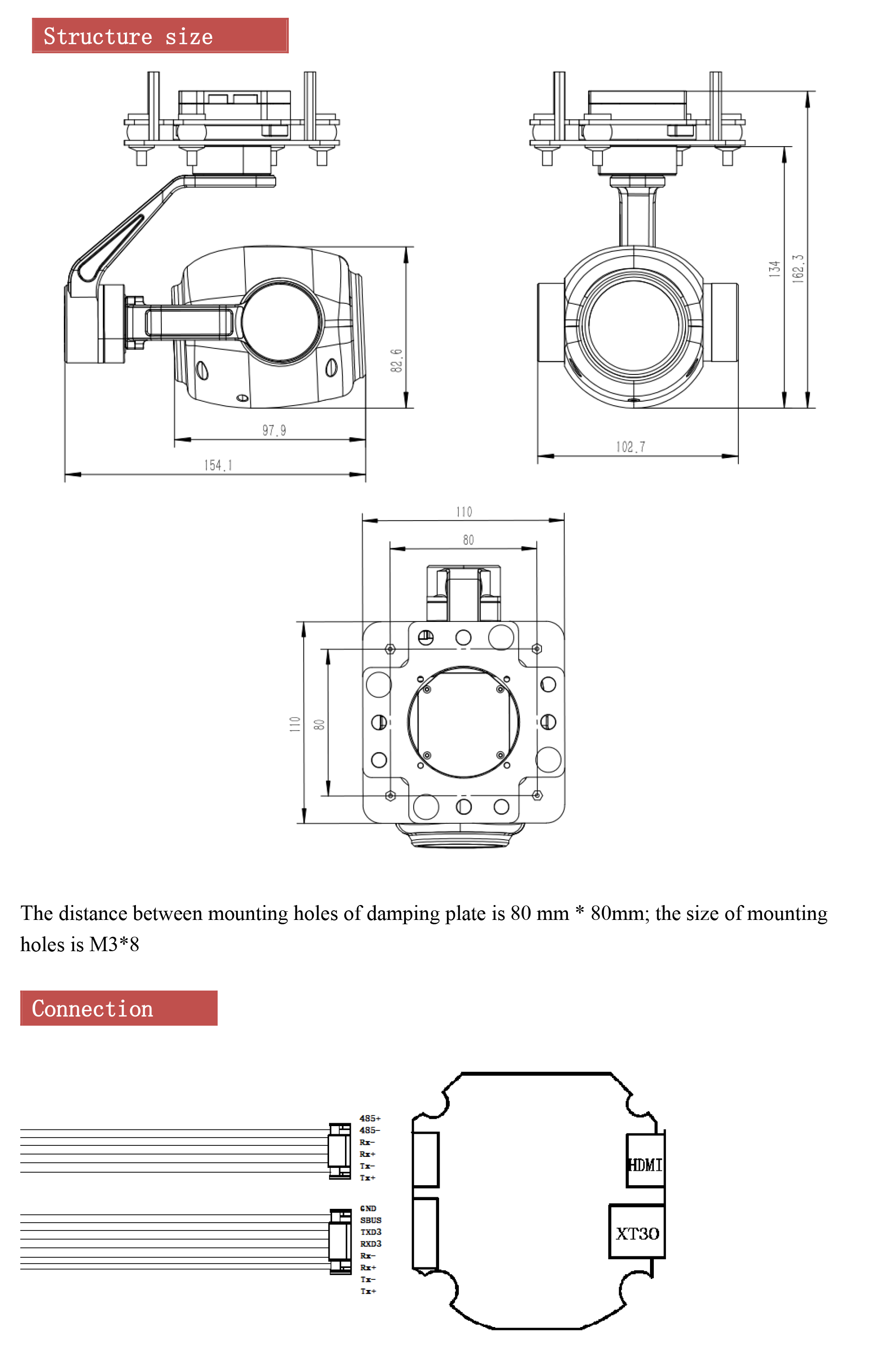 TOPOTEK KHP30S90 Drone Camera Gimbal - 1080P 30x Optical Zoom Camera + 3-axis IP/HDMI Gimbal 6 TOPOTEK KHP30S90 Drone Camera Gimbal, Stable, lightweight, and energy-efficient: ideal features for a reliable device.