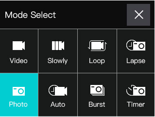 FrSky VANTAC Real 4K Action Camera, Mode Select Video Slowly oop Lapse Photo Auto Burst Time