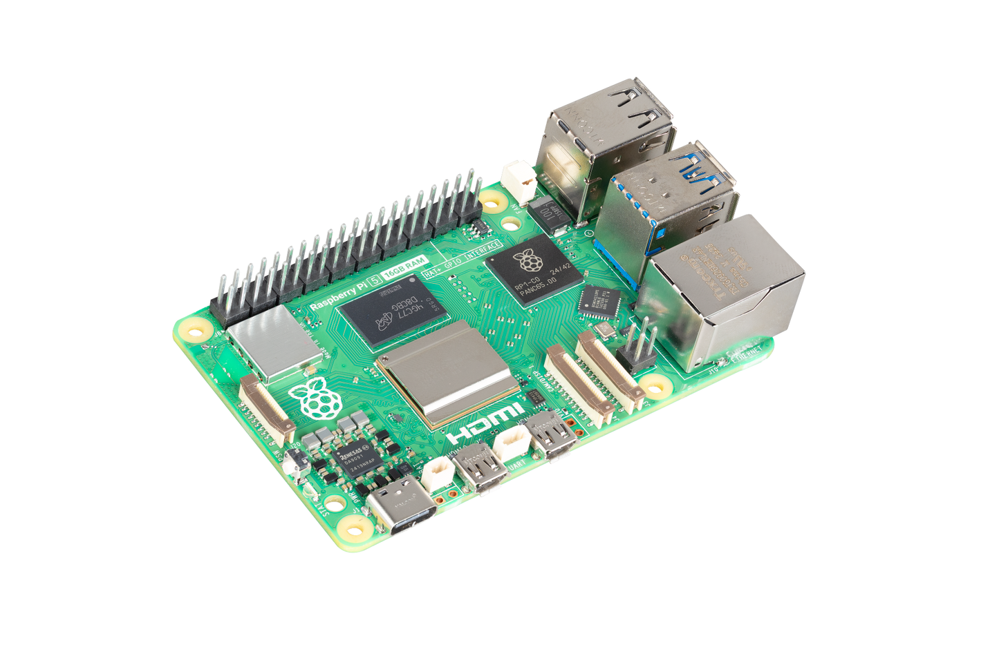 Raspberry Pi 5 16GB Development Computer, 2.4GHz Cortex‑A76, VideoCore VII, Dual 4Kp60 HDMI, PCIe, Wi‑Fi, BT 5.0