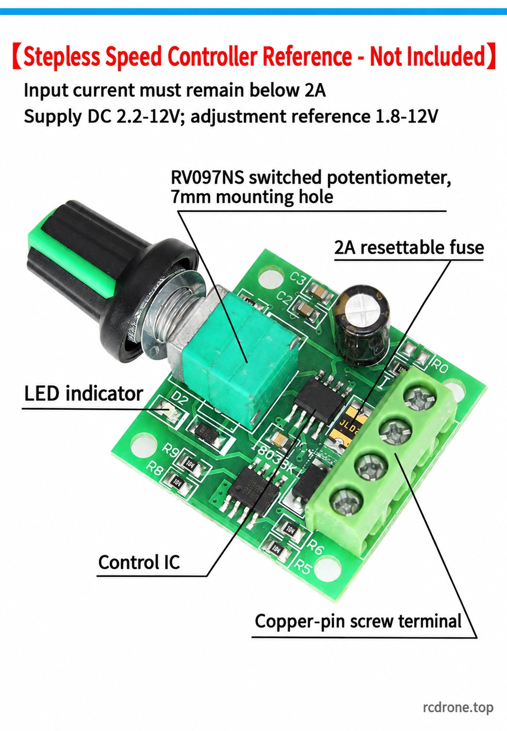 Separate speedcontrollerreference;notincluded;below2A limit not universal forType14