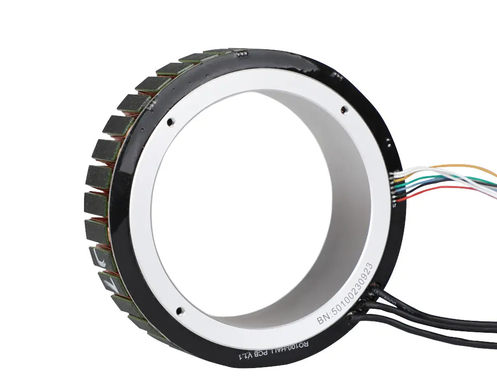 CubeMars RO100 KV55 Frameless Outrunner Torque Motor 48V 4Nm Rated Torque With Hall & Temp Sensors for Cobot Arm & Robotics