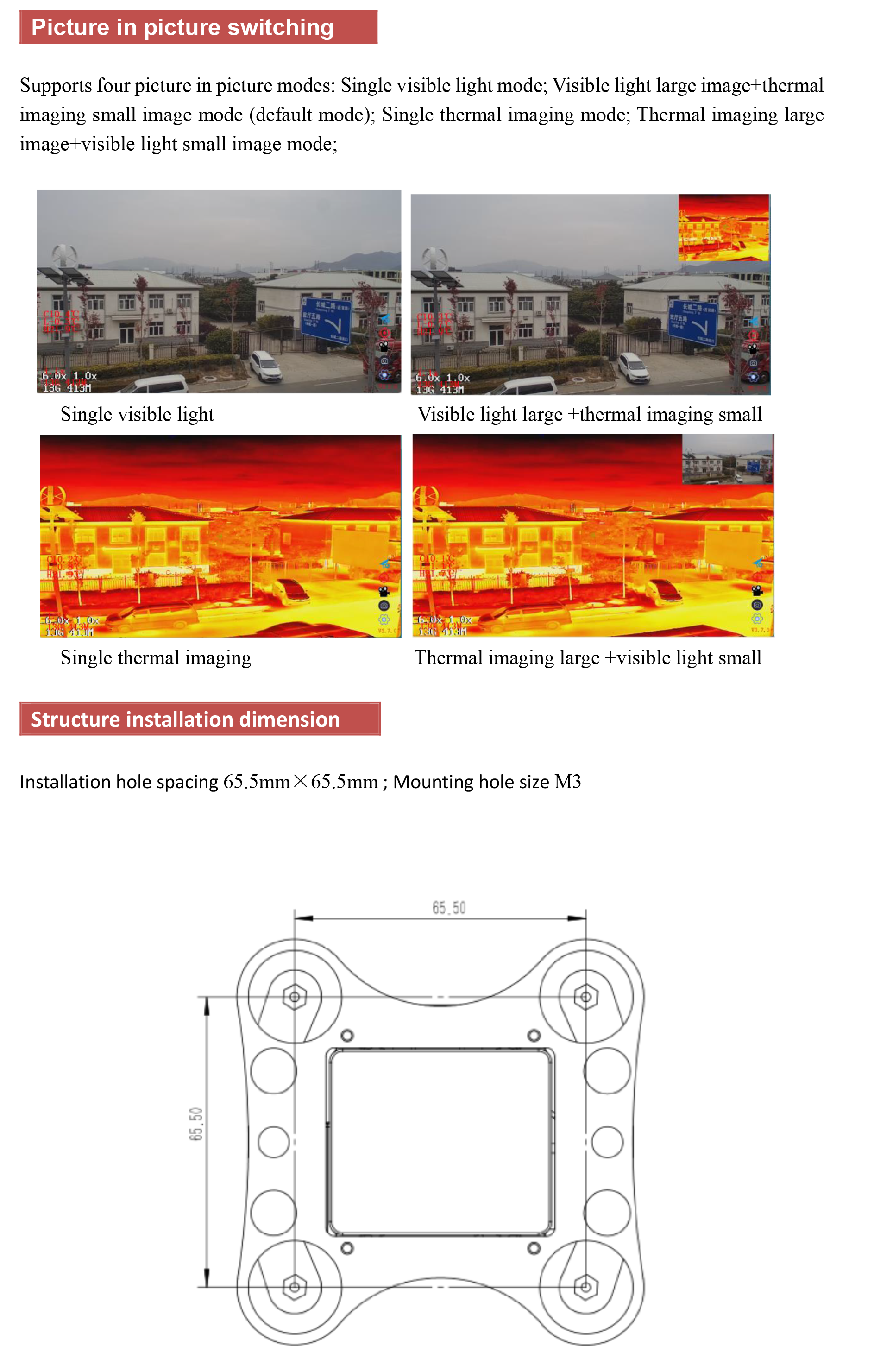 TOPOTEK KHP335M608 Dual Light Drone Gimbal, Enhanced video monitoring with 1080p visible light and thermal imaging capabilities.