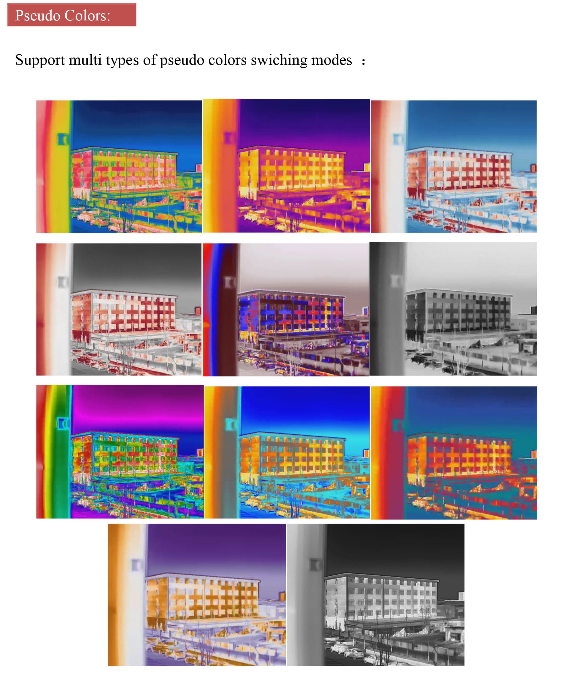 TOPOTEK HP640M5 3-Axis Single Thermal Camera Gimbal - 9X Digital Zoom 640x512 8.7mm Thermal Camera With 3-Axis Stabilization For UAV Drone 6 Features multiple pseudo color switching modes for enhanced visualization.