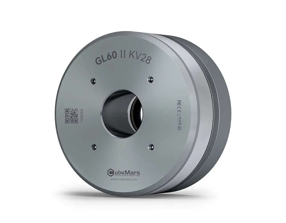 CubeMars GL60 II KV28 Gimbal Motor, CubeMars GL60 II KV28 gimbal motor features a hollow shaft, low cogging torque, and supports CAN/PWM control.