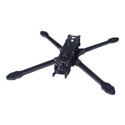 DeepSpace DS Lancer 7 MK1 FPV Frame, DeepSpace DS Lancer 7 MK1 7-inch FPV drone frame with carbon fiber X layout, long arms, and central mounting plates
