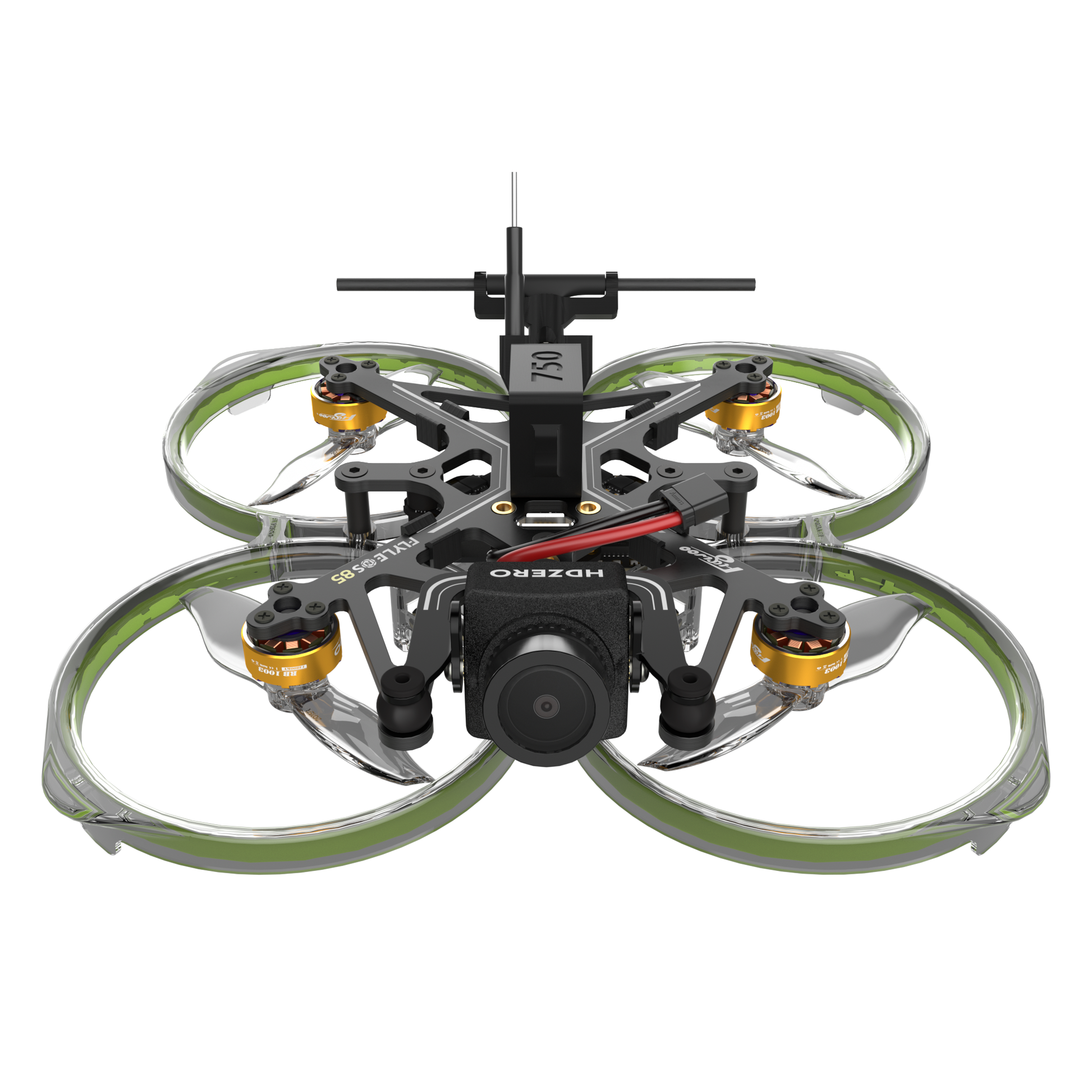 Flywoo FlyLens 85 HD HDZero whoop FPV drone with ducted prop guards, HDZero camera, and top antenna