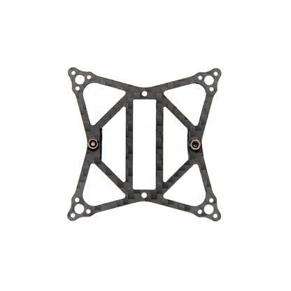 Micro FPV frame bottom plate with two brass threaded inserts and four corner motor mounting holes