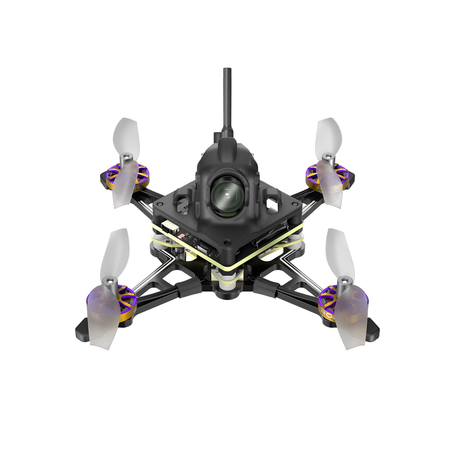 Firefly 1S nano quadcopter with Walksnail Avatar HD camera, top antenna, and four micro motors with props