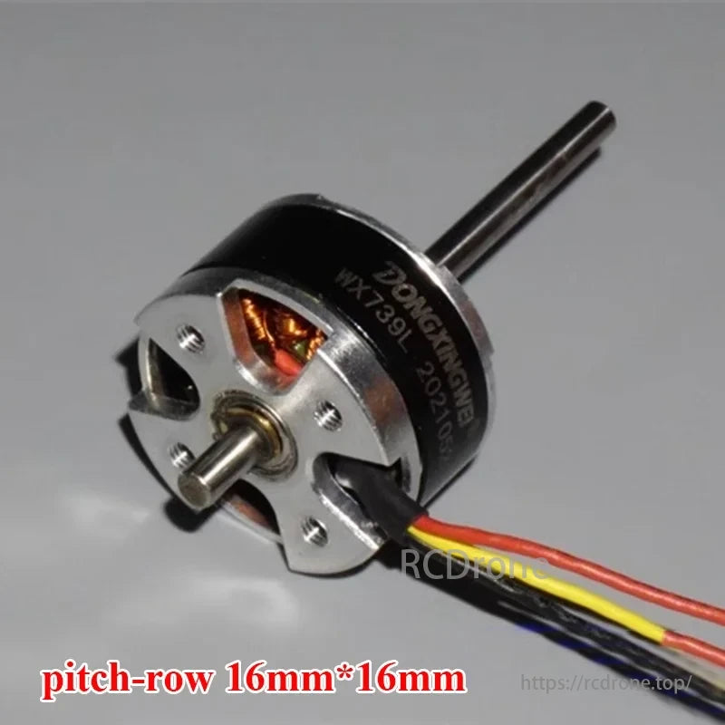 1806 1700KV Brushless Motor, Two base types: A with 2.5mm screw holes and 16mm pitch, and B without mounting holes. Requires external ESC.