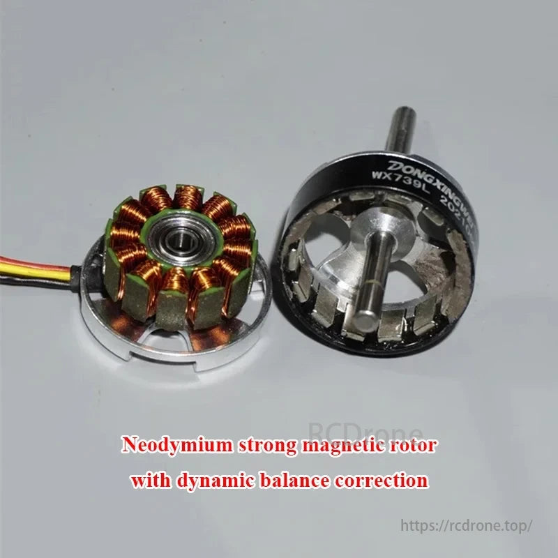 1806 1700KV brushless motor features neodymium magnetic rotor and dynamic balance correction for optimal performance.