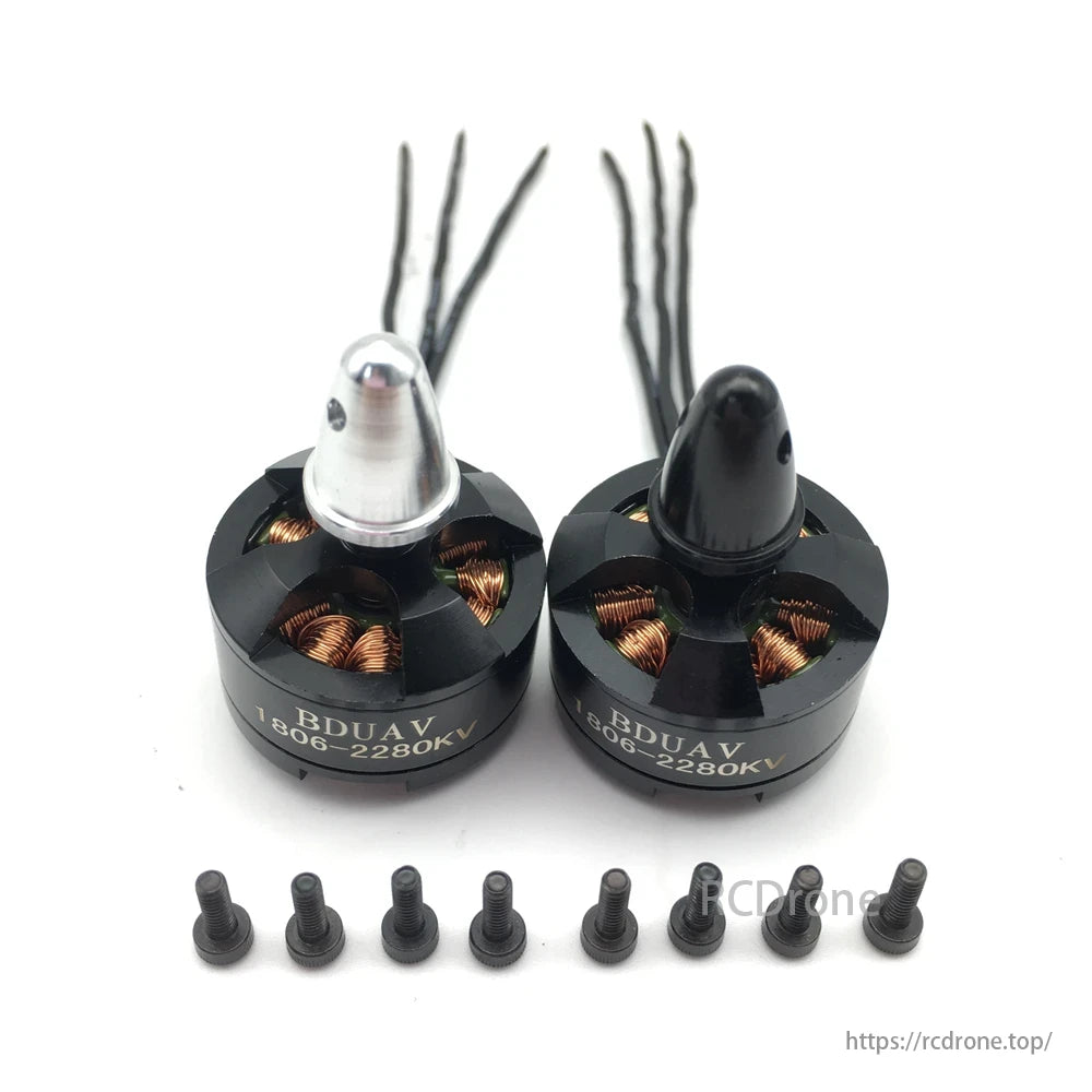 1806 2280KV CW/CCW 2-3S Brushless Motor, Available in both CW and CCW variants.