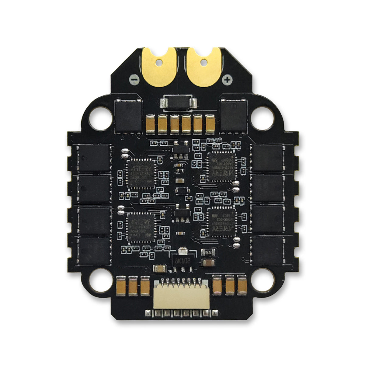BrotherHobby Returner 4-in-1 drone ESC board with battery pads, motor solder pads, and 30.5mm mounting holes