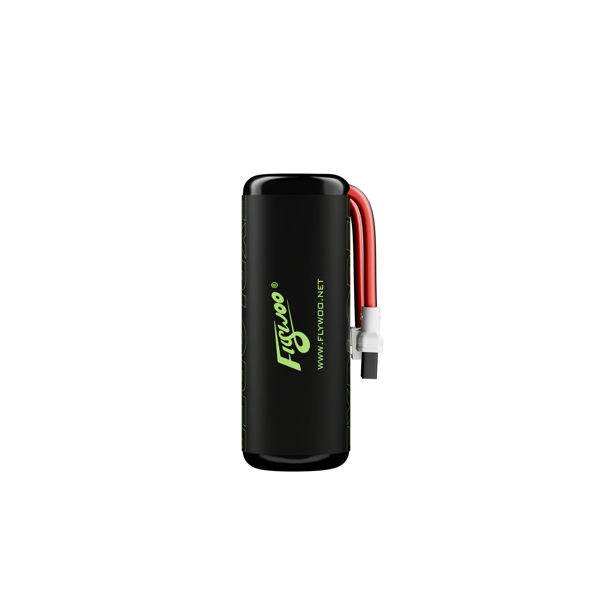 Flywoo Explorer Li-ion battery pack with black wrap, red/black lead wires, and a white connector