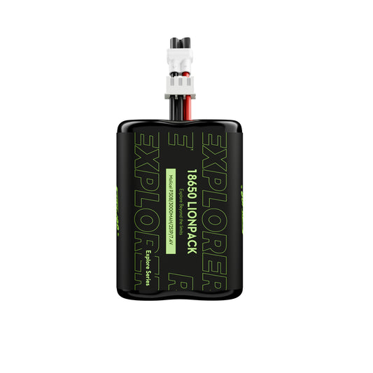 Flywoo Explorer Li-ion Battery, Flywoo Explorer 18650 Li-ion battery pack with Molicel P30B 3000mAh 2S1P 7.4V label and white connector