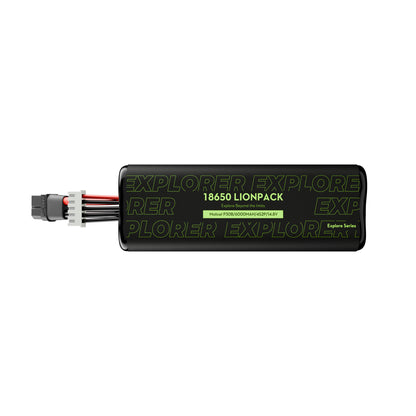 Flywoo Explorer 18650 Li-ion battery pack labeled Molicel P30B 6000mAh 4S2P 14.8V with XT60 lead