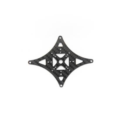 Carbon fiber center plate for micro FPV drone frame, diamond shape with four mounting holes