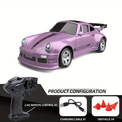1/64 RC Car 2.4G 4WD High Speed Drift Mini Desktop Racing Car Four Wheel Drive Radio Controlled Mini GTR Racing Model Boy Toy