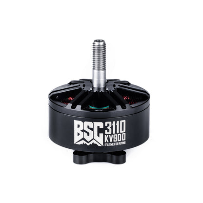 MAD BSC3110 V1.0 900KV FPV Drone Motor, MAD BSC3110 V1.0 FPV drone brushless motor with threaded shaft, black housing, and BSC 3110 KV900 label