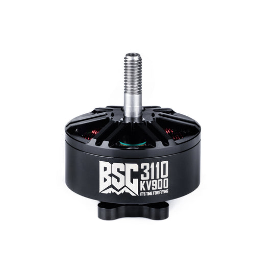 MAD BSC3110 V1.0 900KV FPV Drone Motor, MAD BSC3110 V1.0 FPV drone brushless motor with threaded shaft, black housing, and BSC 3110 KV900 label