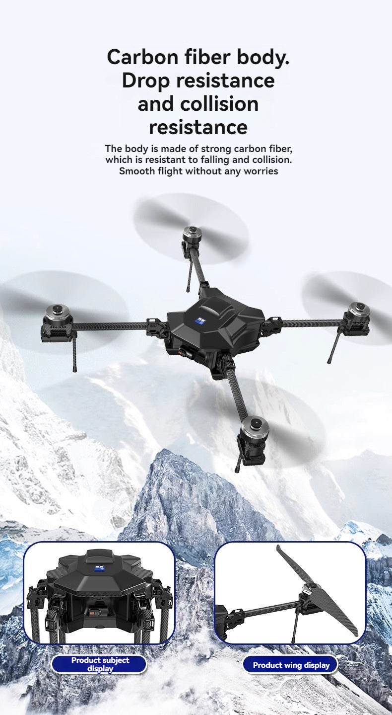 RCDrone SY800 Heavy Lift Drone - 2KG - 10KG Payload 10KM Distance 1080P 2K 3 Axis Camera GPS Cargo Resume Industrial Drone With Thrower LoudSpeaker Lighting 23 RCDrone, Carbon fiber body: Drop resistance and collision resistance: Smooth flight without any worries Product subject