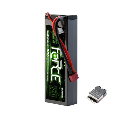 vonic Force 2S 5200mAh 100C 7.4V Hardcase LiPo w/ Deans Plug & Checker