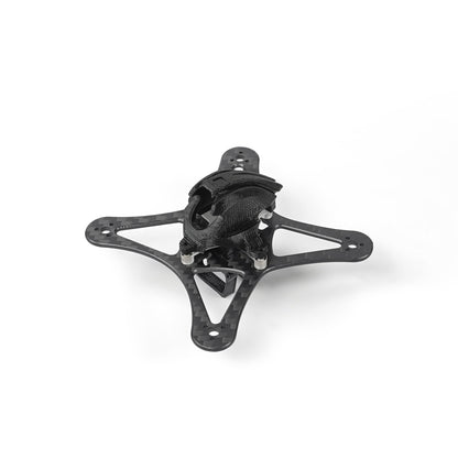 Sub250 Nanofly20 2S frame and battery holder kit assembled on carbon plate, angled top view
