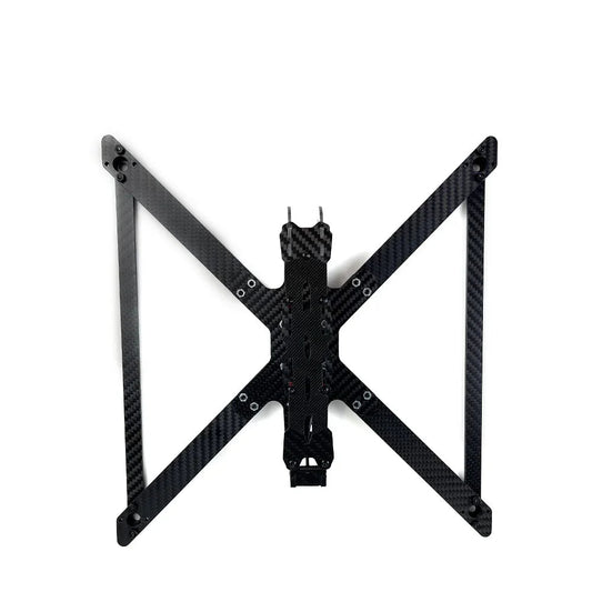 DARWIN X9 Quadcopter FPV Frame top view showing carbon fiber true-X layout with long arms