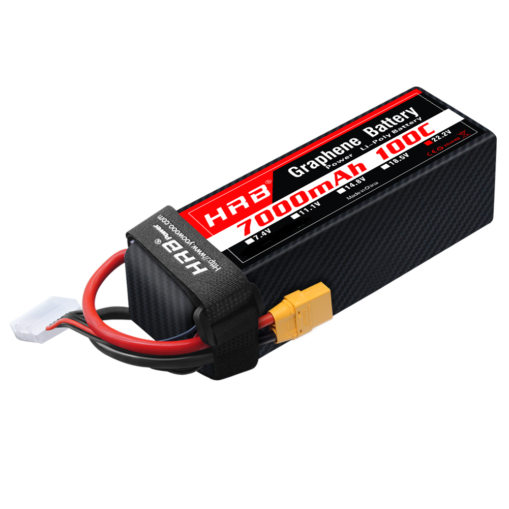 HRB Graphene LiPo Battery 7000mAh 100C 22.2V pack with XT90 plug and balance lead