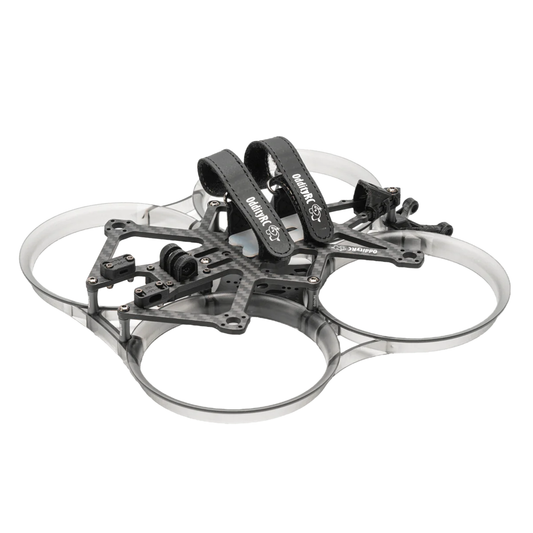 OddityRC XI35 Pro 3.5 inch FPV drone frame kit with prop guards, assembled frame angled view