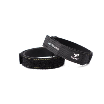 15x250mm battery strap set, looped bands showing Velcro surface and HGLRC logo