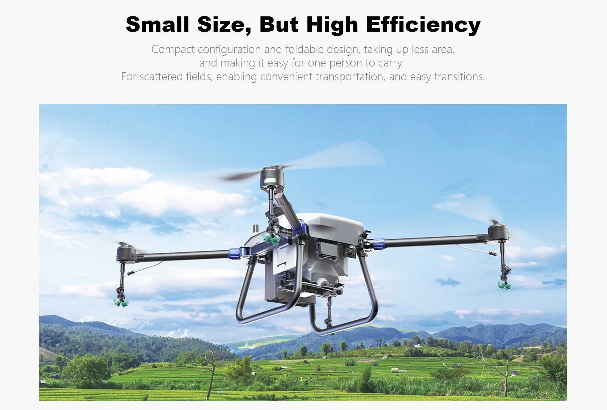 TopXGun FP150 15L Agriculture Drone, Portable and compact design makes it easy to transport and store.