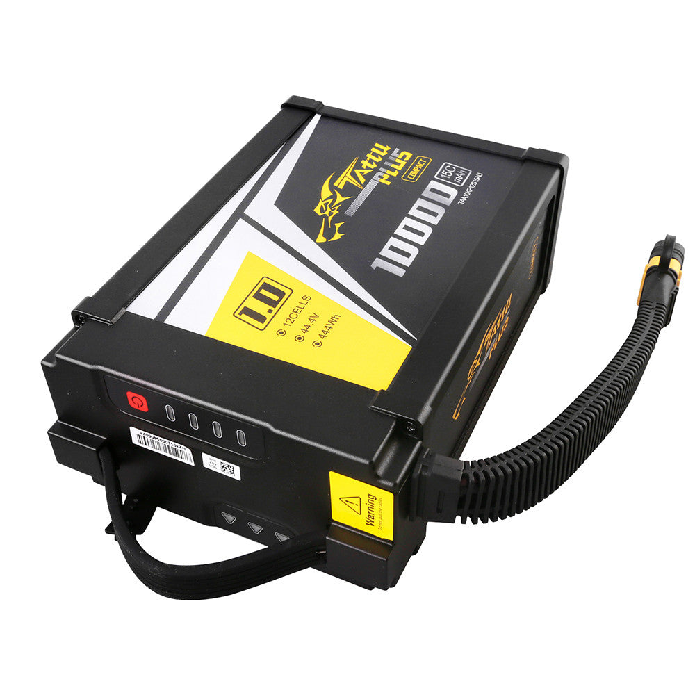 Tattu Plus 1.0 কমপ্যাক্ট ১০০০০mAh ১২S ৪৪.৪V ১৫C LiPo স্মার্ট ব্যাটারি প্যাক, AS150U প্লাগ