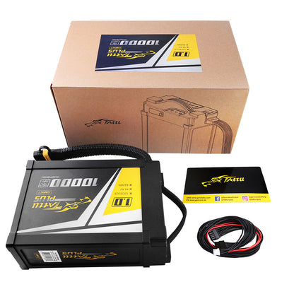 Tattu Plus 1.0 কমপ্যাক্ট ১০০০০mAh ১২S ৪৪.৪V ১৫C LiPo স্মার্ট ব্যাটারি প্যাক, AS150U প্লাগ