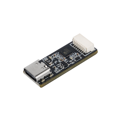 HDZero VTX Programmer board with USB-C port and white pin connector, angled top view