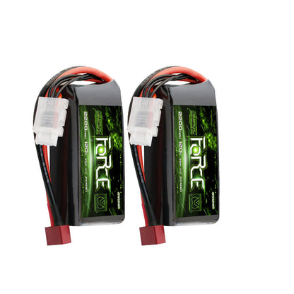 2-Pack Ovonic Force 3S 2200mAh 120C 11.1V Short LiPo Hardcase Battery w/Deans Plug