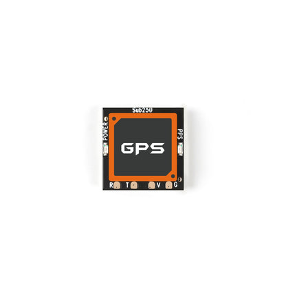 Sub250 SUB-M10 GPS module underside showing GPS patch area and labeled pads (POWER, PPS)