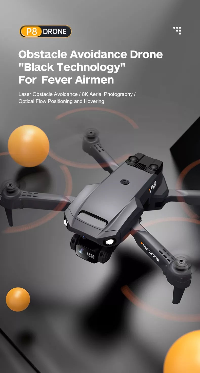 P8 Drone - 8k Hd Dual Cameras Esc Four Side Obstacle Avoidance Optical flow Position Hover Quadcopter Mini Drone 16 P8 Drone, p8 drone obstacle avoidance drone "black technology" for fever
