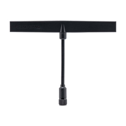 RadioMaster dual band 2.4GHz/900MHz RP-SMA T antenna, front view with vertical stalk