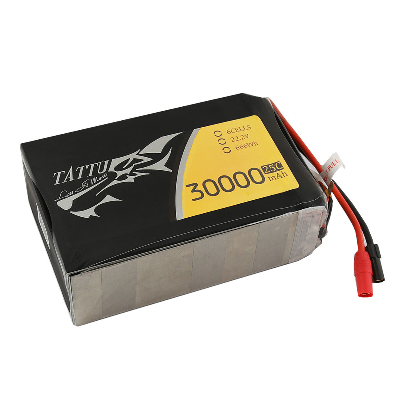 Tattu G-Tech 30000mAh 6S 22.2V 25C Lipo Battery, Lithium-ion battery pack with 6S config, 22.2V voltage, and 66.6Wh capacity for power-hungry devices.