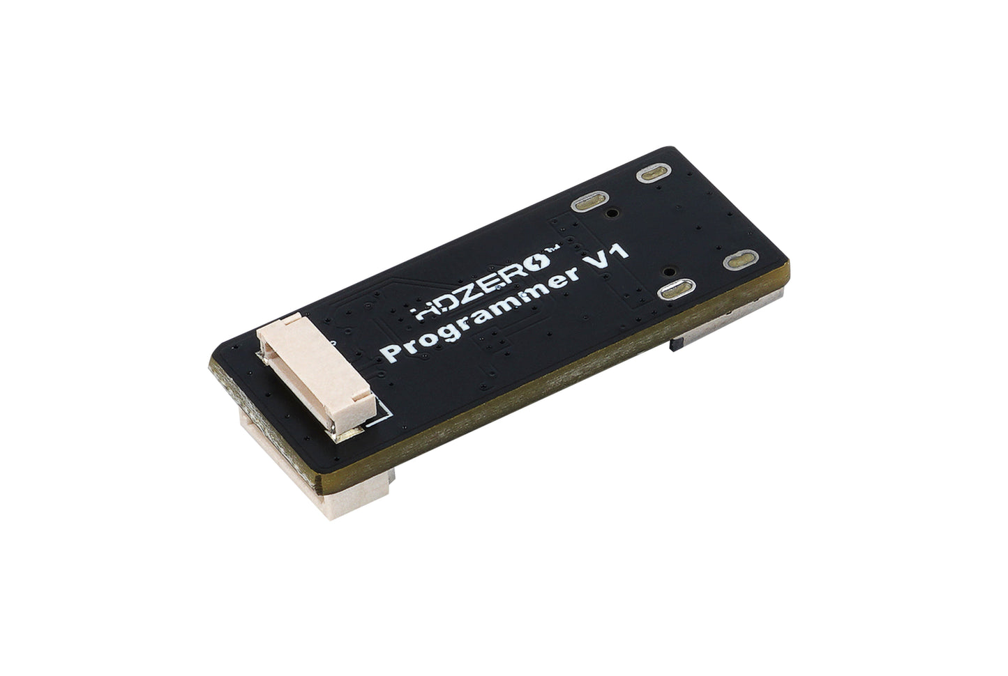 Rear view of HDZero Programmer V1 PCB with printed label and mounting pads