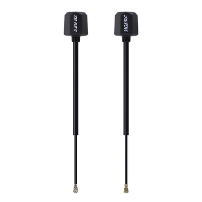 HGLRC Mini Hammer Antenna pair, black FPV antennas with long coax leads and small connectors