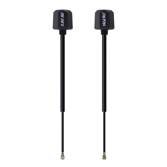 HGLRC Mini Hammer Antenna pair, black FPV antennas with long coax leads and small connectors