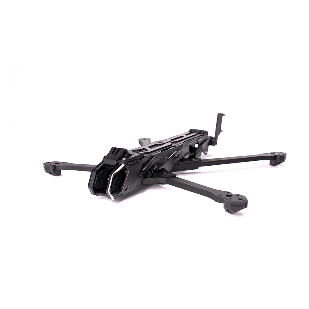 HGLRC Nblade PRO 7-Inch FPV Frame assembled chassis, angled front view with extended arms