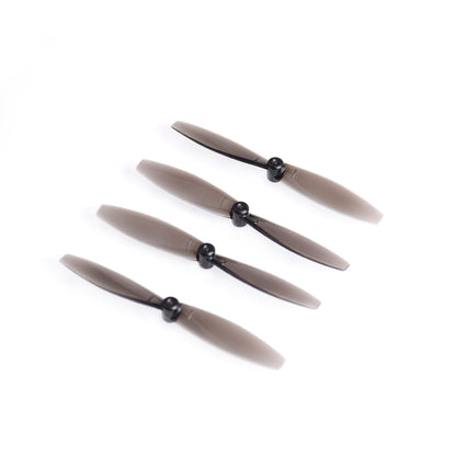 65mm 2-Blade FPV propeller set, four translucent two-blade micro quad props on white
