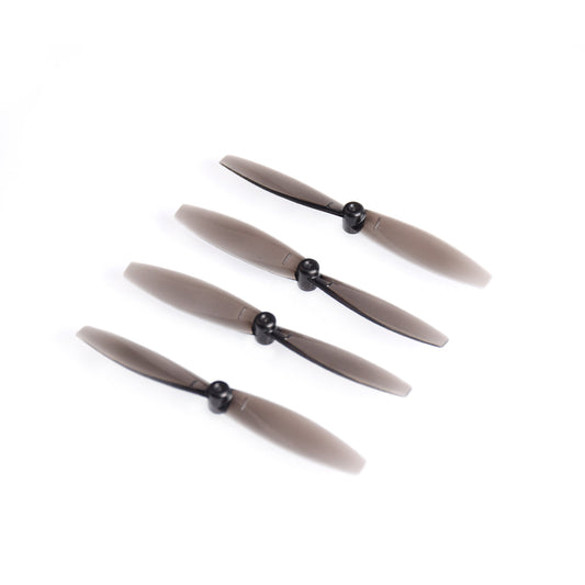65mm 2-Blade FPV propeller set, four translucent two-blade micro quad props on white