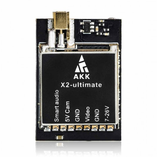 AKK X2-ultimate VTX (Versi AS) - 5.8GHZ 25mW/200mW/600mW/1000mW Pemancar Video FPV Boleh Tukar 2-6S, OSD, Betaflight, Audio Pintar, MMCX