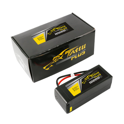 High-capacity LiPo battery pack with 10000mAh, 22.2V, and 25C rating for power-hungry devices.