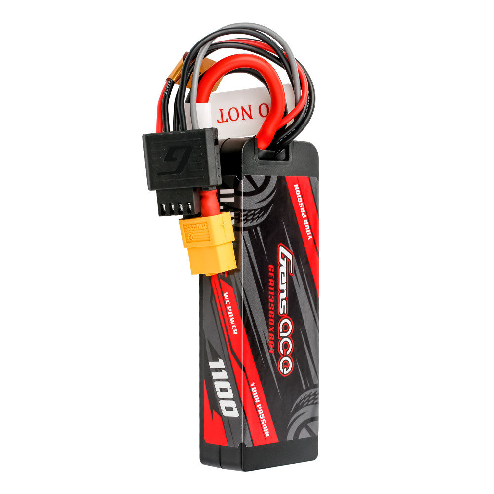 Gens ace 1100mAh 3S hardcase LiPo battery pack with XT60 power plug and 4-pin balance lead